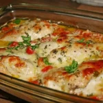 Mozzarella-Hähnchen in Basilikum-Sahnesauce