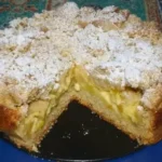 Apfel Streuselkuchen mit Pudding
