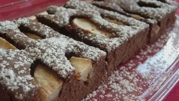 Schoko - Apfel - Kuchen vom Blech