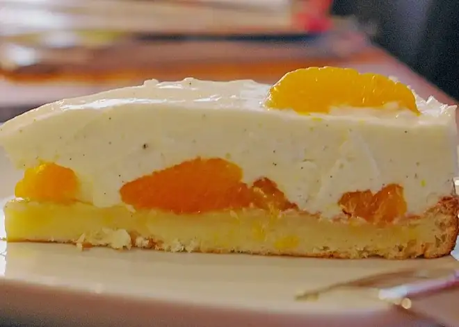 Quark-Joghurt-Sahne-Torte mit Mandarinen