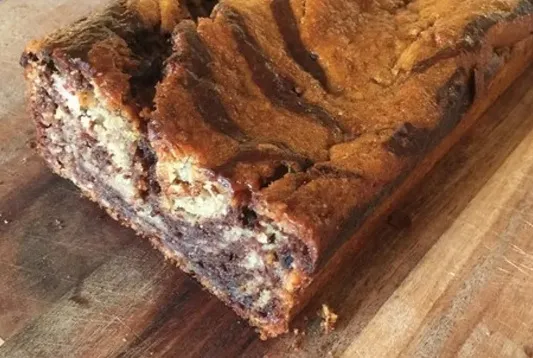 Veganes Zebra Schokoladen-Bananenbrot