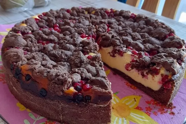 Urmelis cremiger Johannisbeer-Schokostreusel-Kuchen