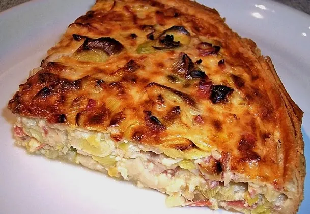 Quiche mit Lauch und Schinken