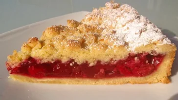 Kirsch-Himbeer-Kuchen mit Kokosstreuseln