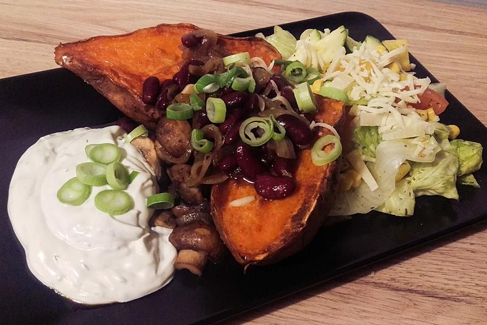 gebackene-suesskartoffeln-gefuellt-mit-pilzen - Best Rezepte