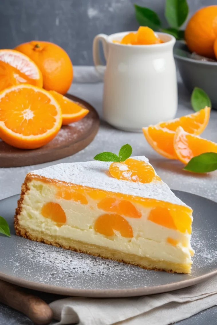 Quarkkuchen mit Mandarinen