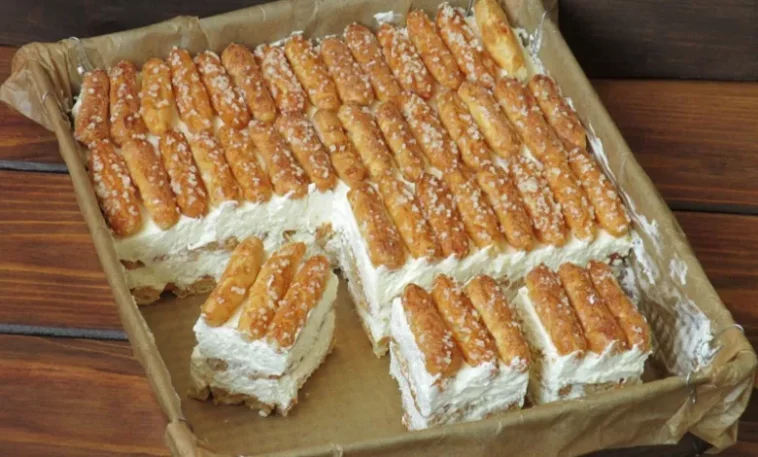 Butterkeks kuchen mit vanillecreme