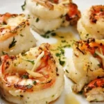 Riesengarnelen in Olivenöl-Butter mit Knoblauch und Petersilie