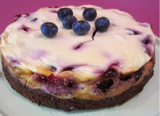 Blueberry‑Cheesecake-Brownie