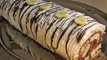 Bananensplit Biskuitrolle