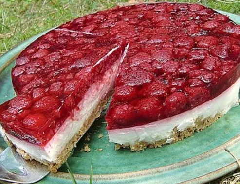 Erfrischende Sommertorte mit Himbeeren