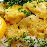 Fischcurry mit Rhabarber