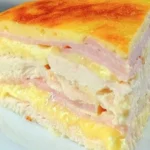 Herzhafte Hähnchen Torte mit Schinken und Käse