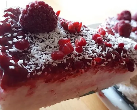 Kokos Milchreis Torte mit Himbeeren à la Gabi