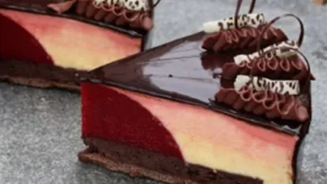 Passionsfrucht Mousse Torte mit Himbergeleekern