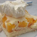 Pudding Pfirsichkuchen vom Blech