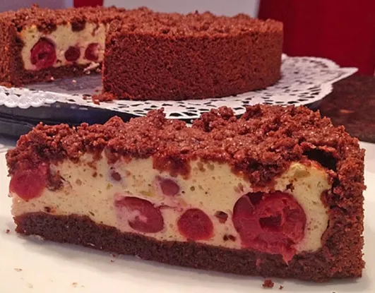 Schoko – Streuselkuchen mit Quark – Kirschfüllung - Best Rezepte