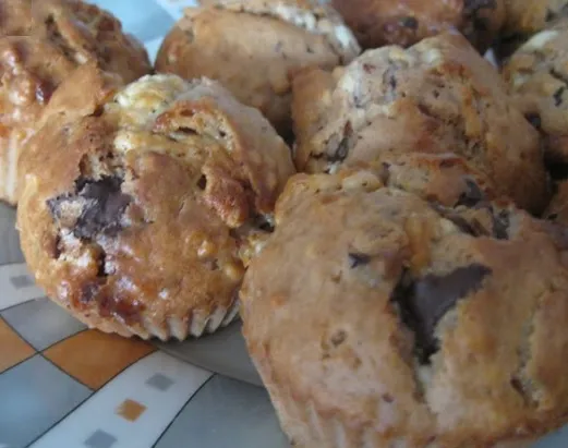 White and black Chocolate Muffins