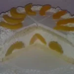 Backfees Pfirsich Käse Sahnetorte