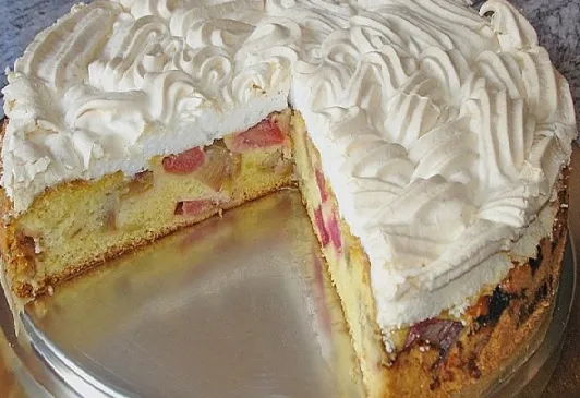 Rhabarber baiser kuchen