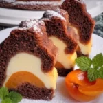 Gugelhupf mit Quark und Aprikosen gefüllt