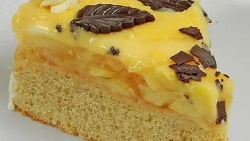 Apfeltorte mit Pudding Eierlikör Guss