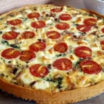 Quiche mit Spinat-Feta-Tomaten und Pinienkernen