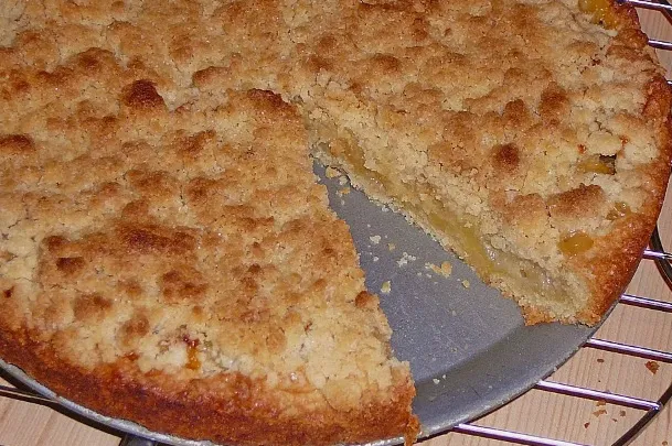 Veganer Zwetschgenkuchen mit Zimtstreuseln