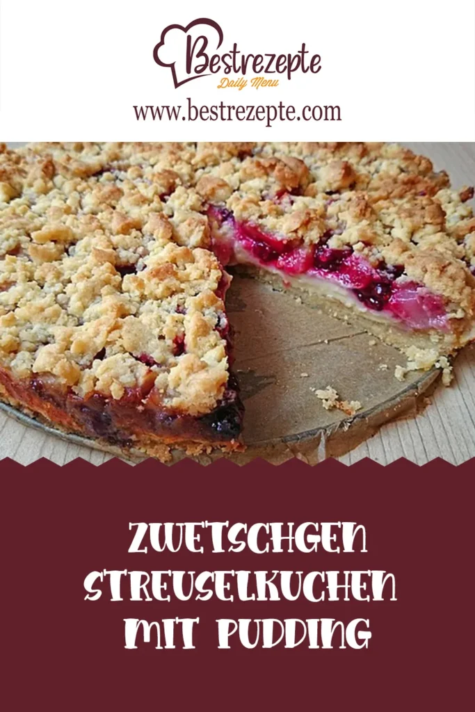 Zwetschgen-Streuselkuchen mit Pudding Pins