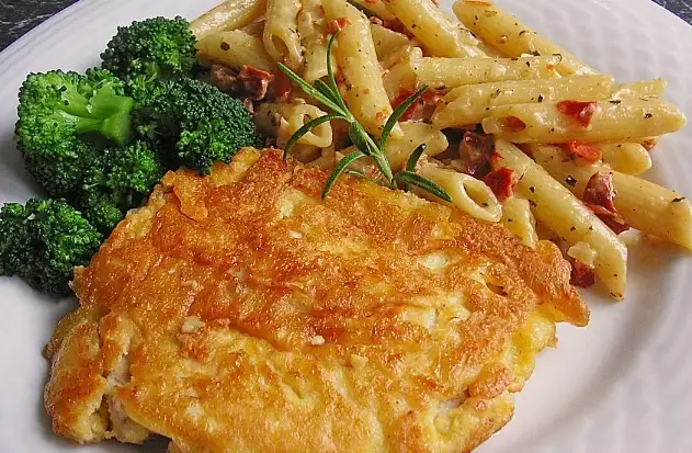 Hähnchenschnitzel in Parmesanhülle