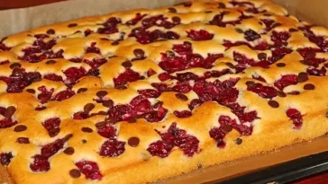 Versunkener Himbeer - Blechkuchen