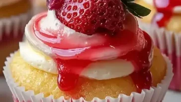 Erdbeer-Käsekuchen-Cupcakes