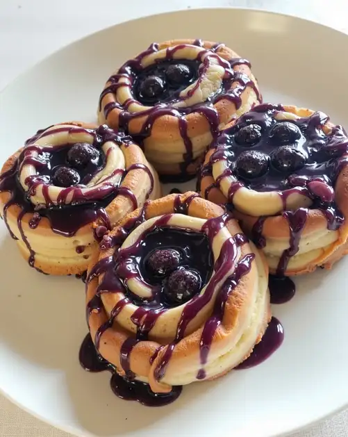 Blaubeer-Käsekuchen-Rollen