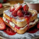 Erdbeerkäsekuchen gefüllter French Toast