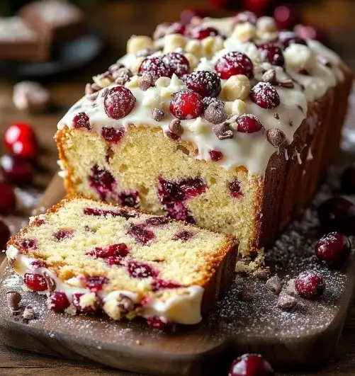 Hausgemachter Kuchen Weihnachts-Cranberry-Rührkuchen