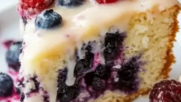 Kaffeekuchen mit Blaubeer-Frischkäse