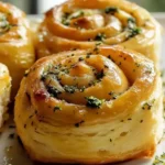 Knoblauch-Wirbel-Rollen