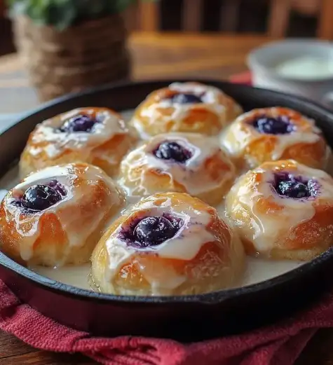 Süße Blaubeerkekse mit Zitronenglasur