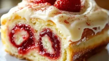 Süße Brötchen mit Erdbeer-Käsekuchen