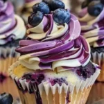 Weiße Schokolade Blaubeer Cupcakes