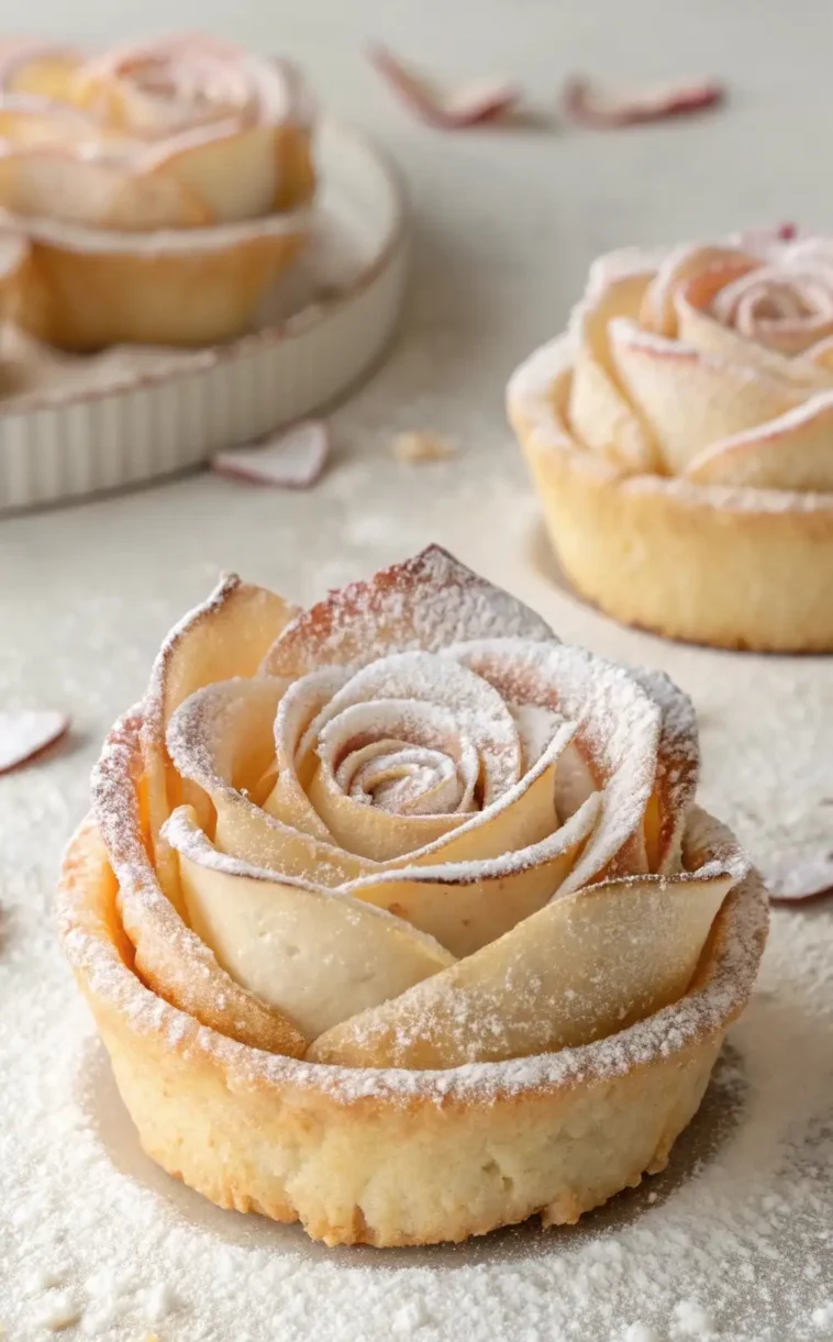 apfel-blätterteig-rosen – süßes dessert vom grill