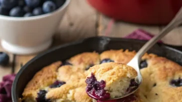 blueberry cobbler – warmes blaubeer-dessert vom grill