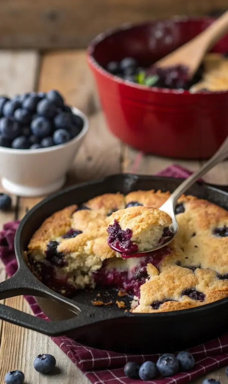 blueberry cobbler – warmes blaubeer-dessert vom grill