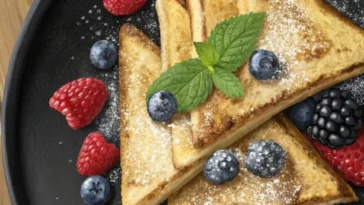 french toast mit früchten – armer ritter auf amerikanisch