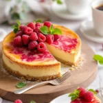 käsekuchen mit himbeeren