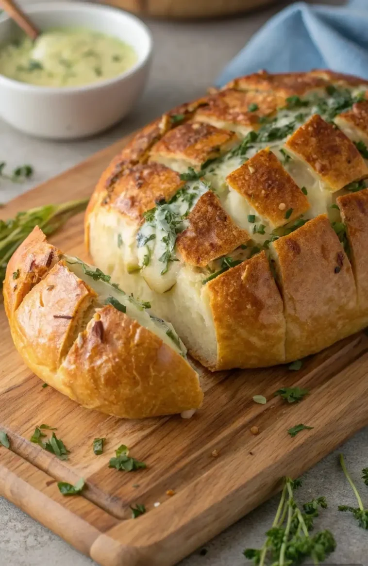 partybrot mit käse und kräuterbutter-schnell gemacht