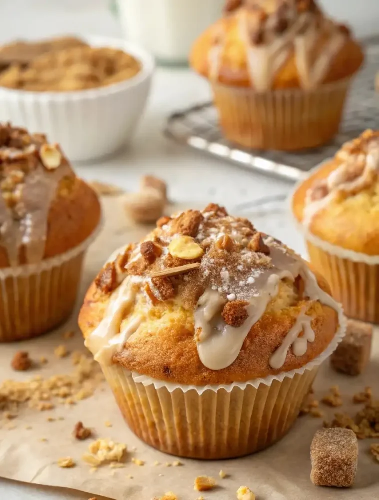 toffifee-muffins mit nougat-topping