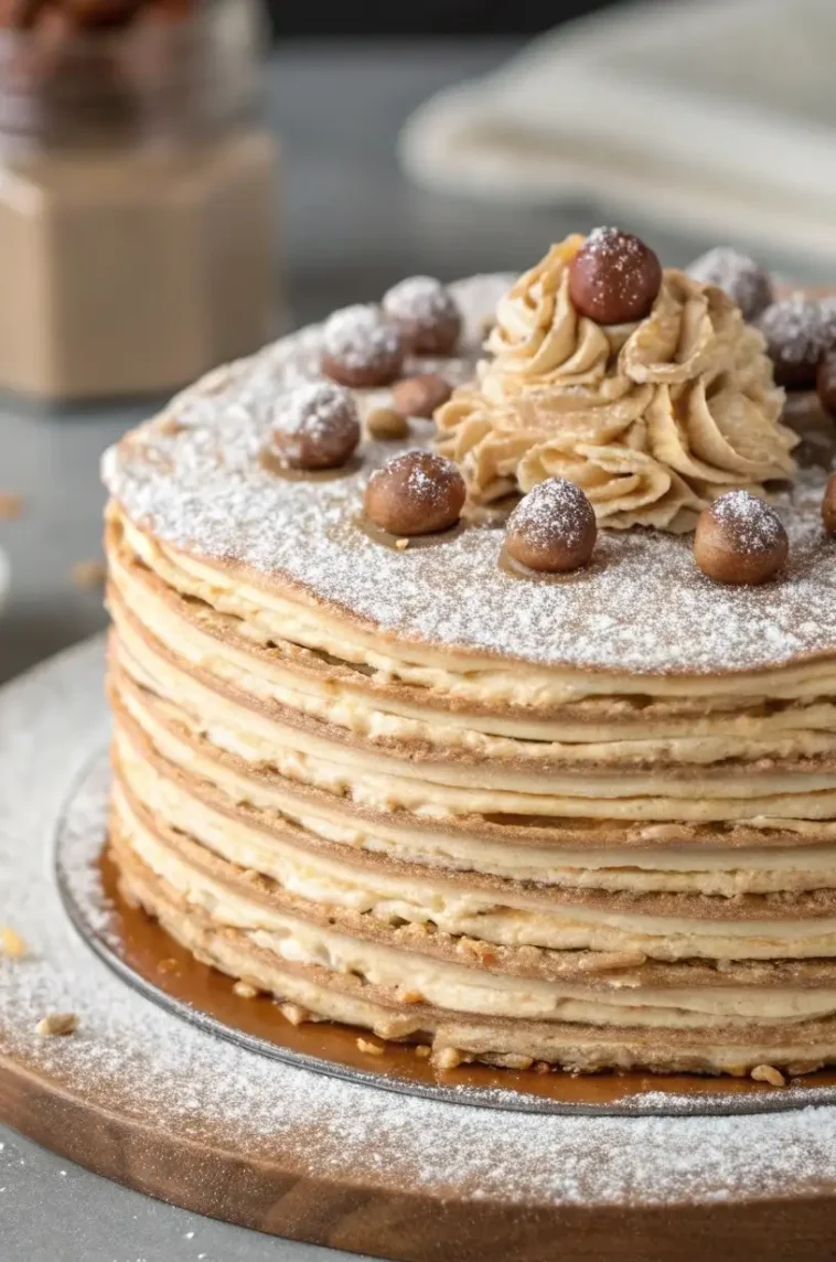 crêpe-torte mit haselnusscreme