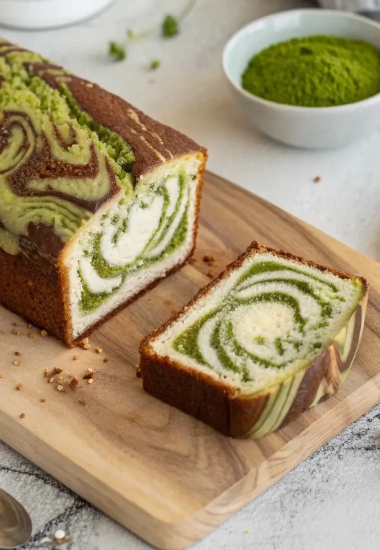 fluffiger marmorkuchen mit matcha