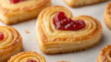 schnelle gefüllte blätterteig-herzen mit marmelade